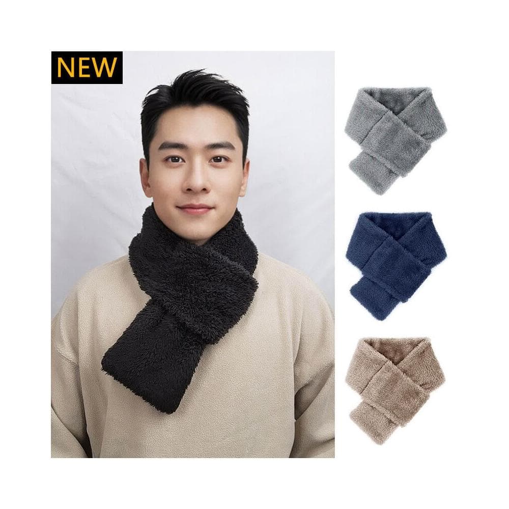 圍巾男保暖圍巾時尚簡約純色男士毛絨圍巾北極絨護頸禦寒圍脖戶外防寒圍脖男士時尚保暖質感親膚圍巾圍脖防風圍脖披肩男士針織圍巾