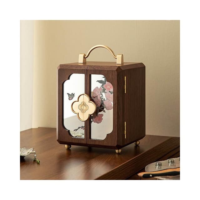 儒雅家具 免稅免運 木質首飾盒收納盒高檔精致2025年新款項鏈飾品盒新中式情人節禮物