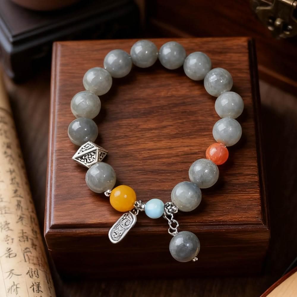 【Paiya 派亞】【設計款多寶手串】11.9mm煙紫和田玉配南紅蜜蠟海紋石 | 高級感文玩手鍊