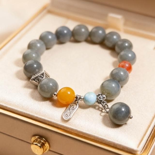 【Paiya 派亞】【設計款多寶手串】11.9mm煙紫和田玉配南紅蜜蠟海紋石 | 高級感文玩手鍊