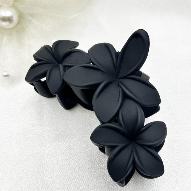 鯊魚夾女髮夾春發飾熱銷高級感雞蛋花發夾輕奢風花朵抓夾女鲨魚夾盤發頭飾(情人節 聖誕節 生日 髮飾 頭飾 髮夾 禮物)