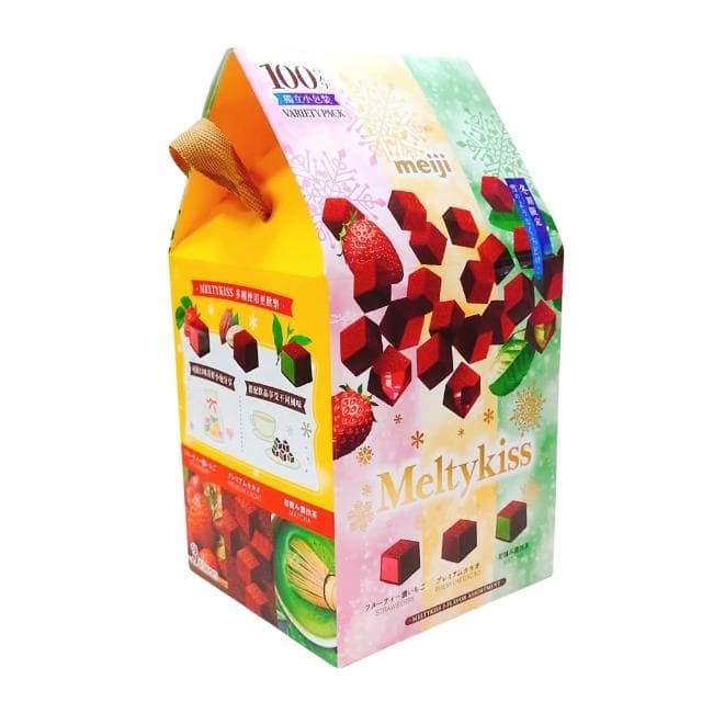 【Meiji 明治】Meltykiss 綜合三種類可可粒 406.6公克 (牛奶可可粒 草莓夾餡可可粒 抹茶夾餡可可粒)