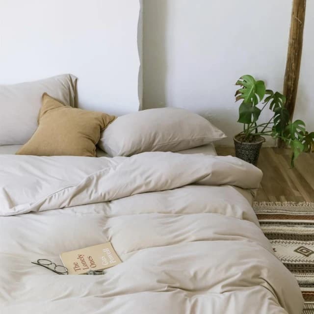 【Arvo Home 蒔桄家居】親膚裸睡床包被套三/四件組-單人/雙人/加大 (四季被套組 裸睡床單 舒眠寢具 水洗棉床包 親膚床包 透氣床包 裸床包)