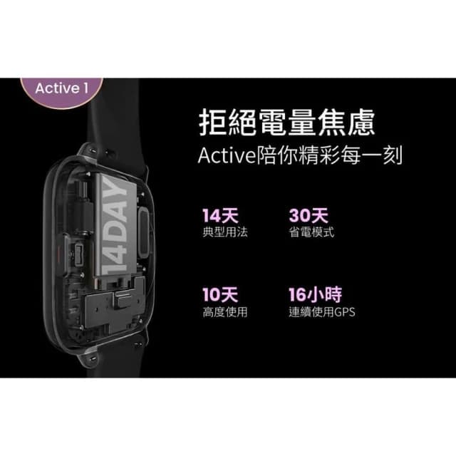 【Amazfit 華米】Active 42mm 輕巧時尚運動健康智慧手錶 (心率/血氧/睡眠/壓力/運動)
