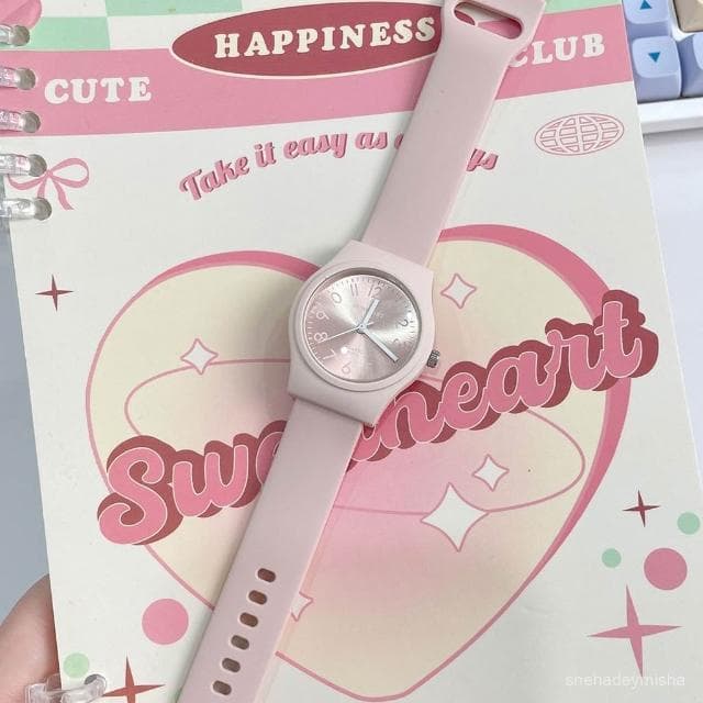 君君優選 初中生手錶女款高中學生小衆原宿風高級感女生硅膠軟帶校園石英錶