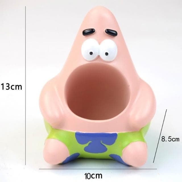 廢物專賣店 派大星筆筒 章魚哥手機架 蓮花座章魚哥 創意擺件 海綿寶寶 筆插 卡通 收納筒 學生 生日禮物 交換禮物