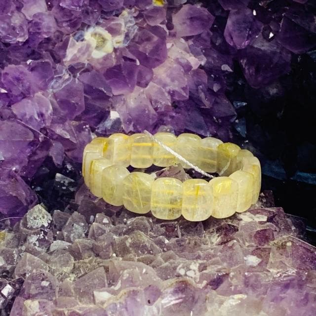 黃鈦金手鍊--手串 黃色  金色