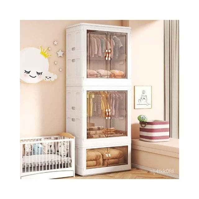 寶寶衣櫃 嬰兒收納櫃 兒童小衣櫥 衣服整理櫃 塑料傢用簡易儲物櫃 