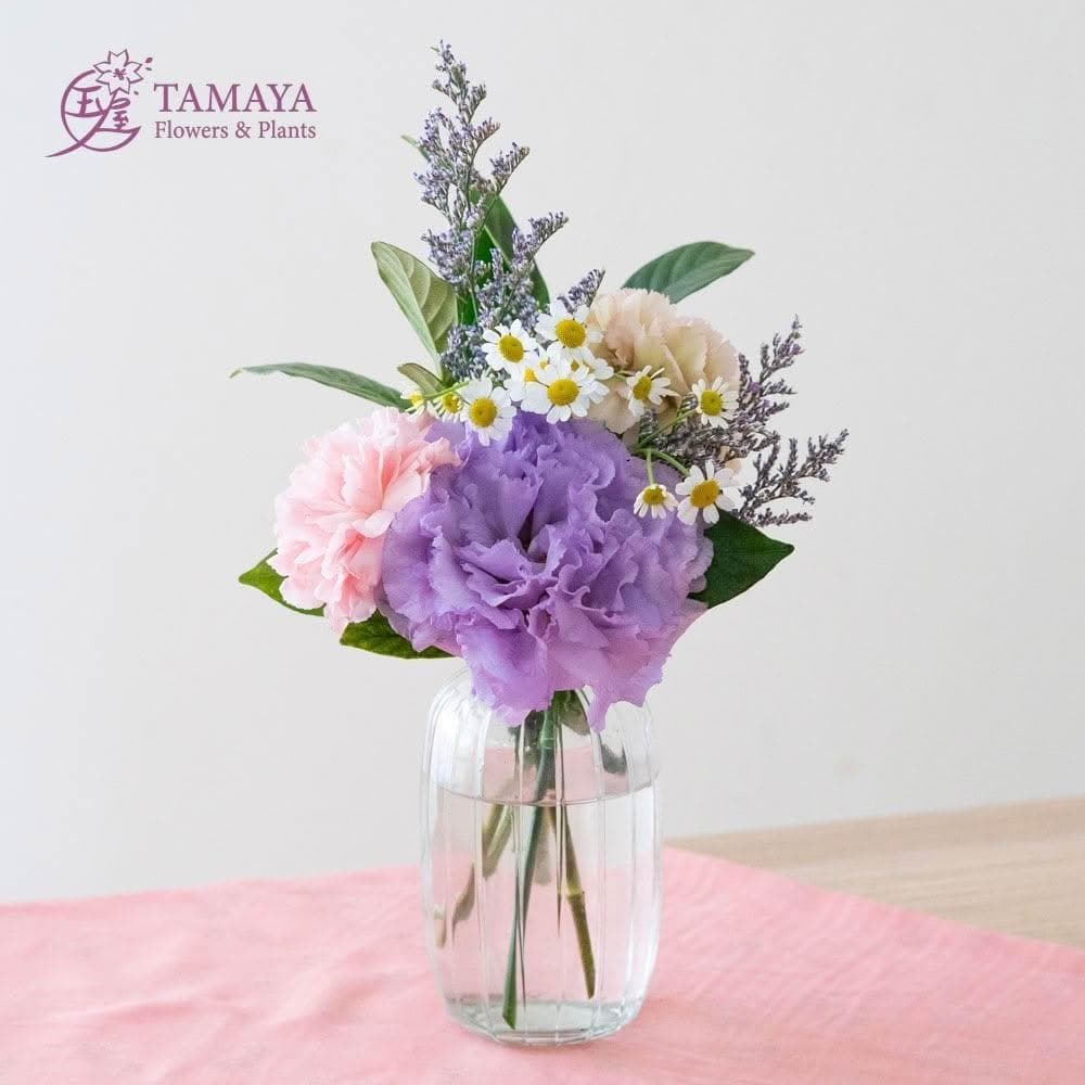 玉屋TAMAYA 紛花 | 紫露華瓶中花(鮮花 開幕升遷 發表會 生日祝賀 告白 紀念日 畢業祝福 母親節)