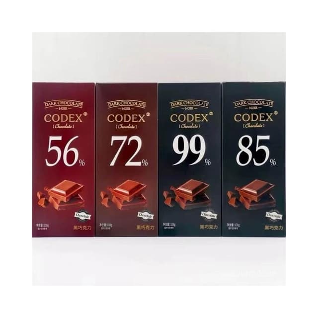 心心相印 【95%好評率】108gCODEX庫德士黑巧克力純可可脂休閒零食兒童朋友禮物99%85%72%