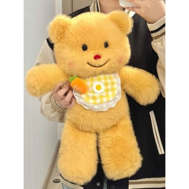 會跑步的奶油黃色小熊玩偶公仔睡覺抱枕娃娃毛絨玩具生日女生