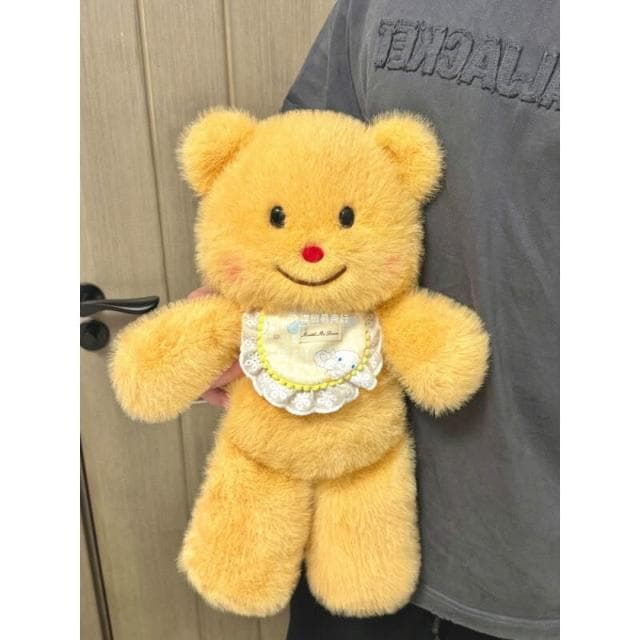 會跑步的奶油黃色小熊玩偶公仔睡覺抱枕娃娃毛絨玩具生日女生