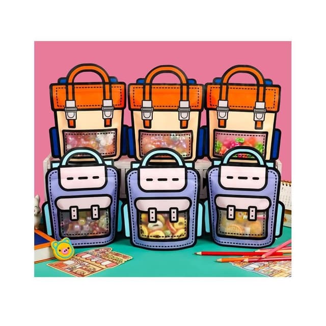 隔日到貨🌈生日禮物袋 自立袋 包裝袋 透明袋 手提書包袋 慶生 分享禮物 烘焙包裝袋 禮品袋