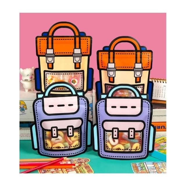 隔日到貨🌈生日禮物袋 自立袋 包裝袋 透明袋 手提書包袋 慶生 分享禮物 烘焙包裝袋 禮品袋