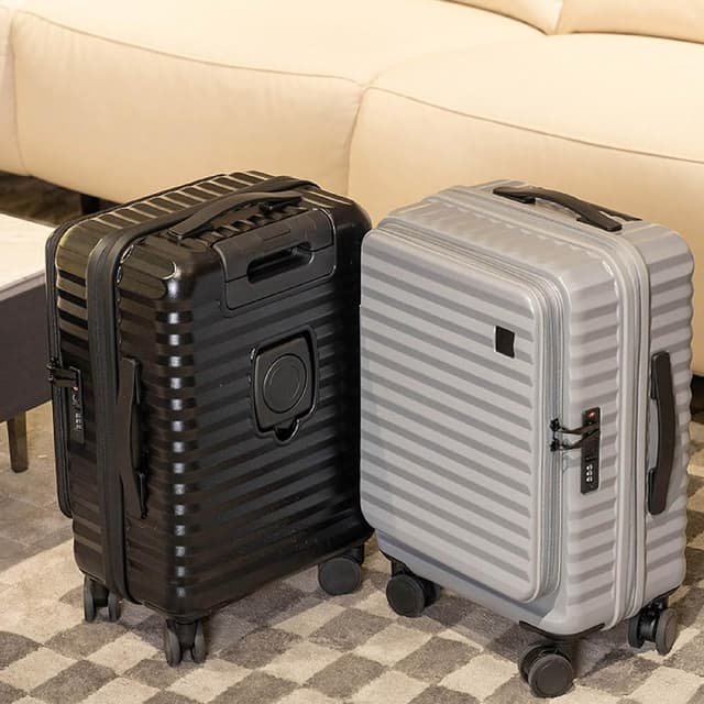 【AI Queen】加厚防摔 前開行李箱 20吋/24吋/28吋(行李箱/胖胖箱/旅行箱/拉桿箱)