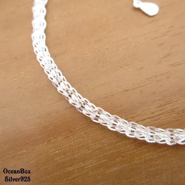 【海洋盒子】時尚簡約鳳尾S999足銀純銀手鍊(女用手鍊)