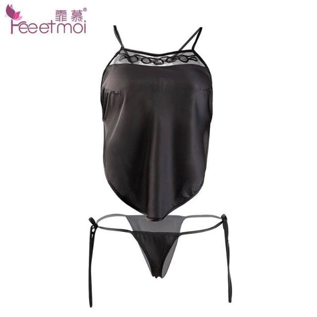 情趣肚兜式內衣蕾絲仿真絲古典刺繡性感睡衣情趣角色服 交換禮物情人節禮物角色扮演服7848 台灣出貨