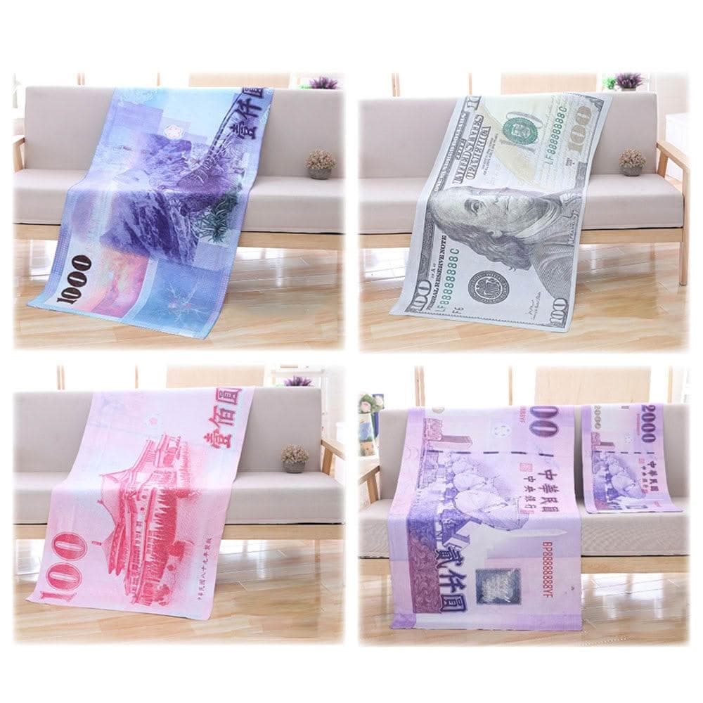 【捕夢網】吸水鈔票毛浴巾 (台幣/美金款 浴巾 毛巾 生日禮物 惡搞 交換禮物 春節過年送禮 鈔票毛巾 新台幣 美金 )