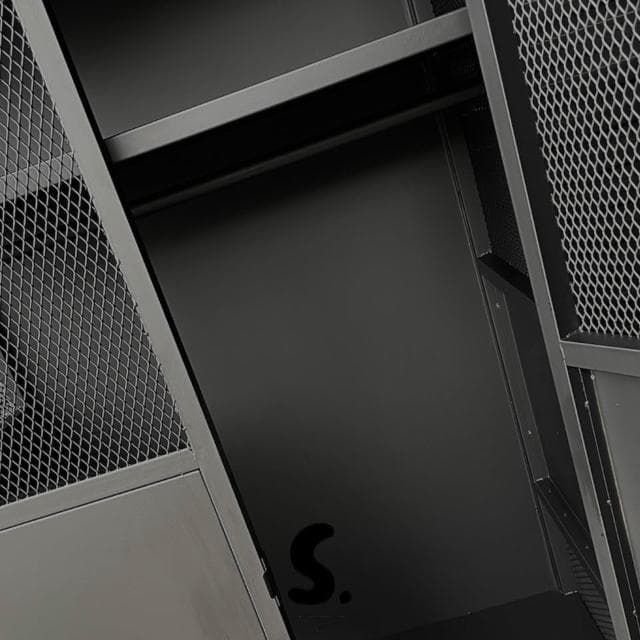 大型網櫃.消光黑收納櫃.菱格造型櫃.工業風系列.鐵件製造.傢俱