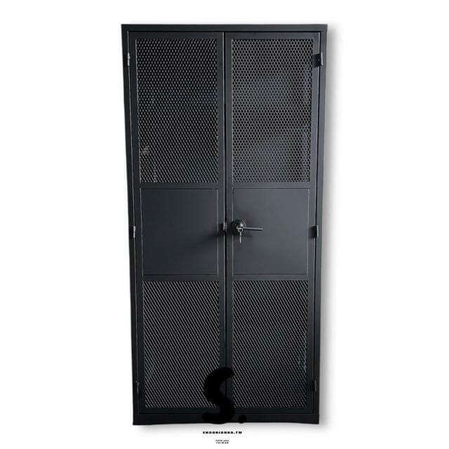 大型網櫃.消光黑收納櫃.菱格造型櫃.工業風系列.鐵件製造.傢俱