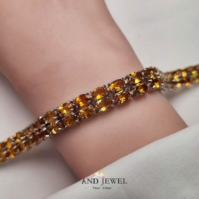 [安珠] 黃水晶 黃色 橢圓 4*6mm 手鍊 和諧系列 Legion 天然寶石 珠寶銀飾 安的珠寶