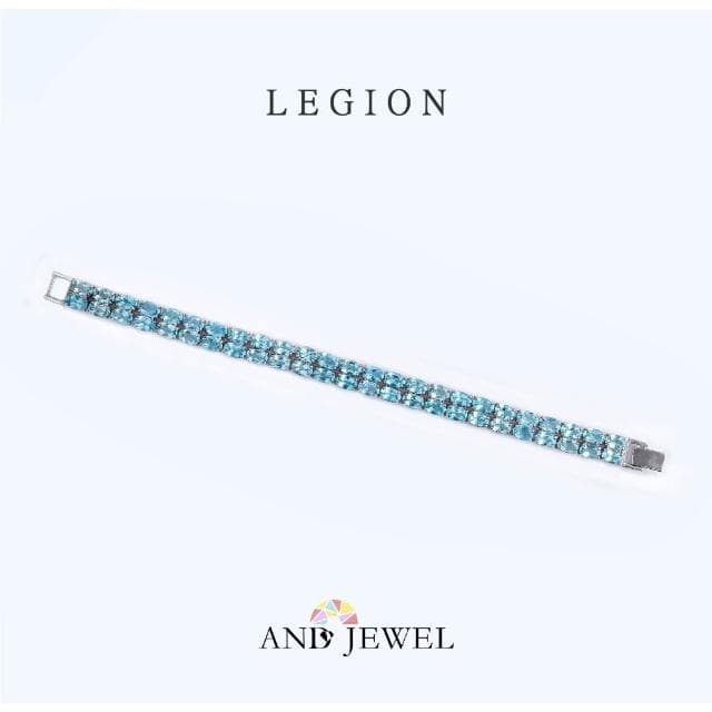 [安珠] 磷灰石 藍色 橢圓 4*6mm 手鍊 和諧系列 Legion 天然寶石 珠寶銀飾 安的珠寶