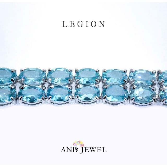 [安珠] 磷灰石 藍色 橢圓 4*6mm 手鍊 和諧系列 Legion 天然寶石 珠寶銀飾 安的珠寶