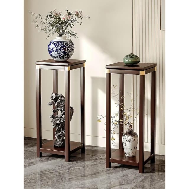 花架 實木花盆架 盆栽架 花架子客廳落地式博古盆景植物擺放架陽台置物架新中式實木花盆架