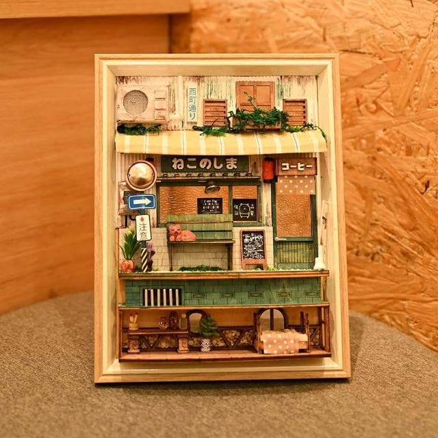 大旺小舖:相框模型DIY小屋悠久之町 袖珍屋娃娃屋材料包 生日結婚母親節情人節聖誕交換禮物 實體店面