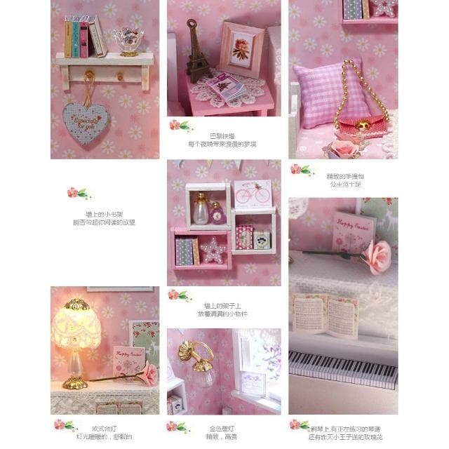 大旺小舖:DIY小屋袖珍屋娃娃屋材料包陽光公主 生日結婚母親節情人節聖誕交換禮物 實體店面