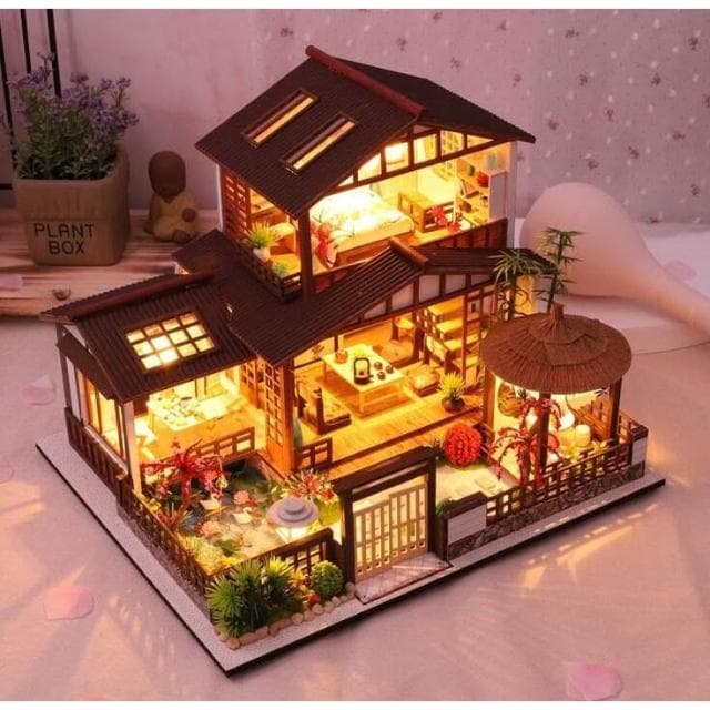 大旺小舖:現貨diy袖珍娃娃屋材料包小屋櫻庭細語 生日結婚母親節情人節聖誕交換禮物 實體店面