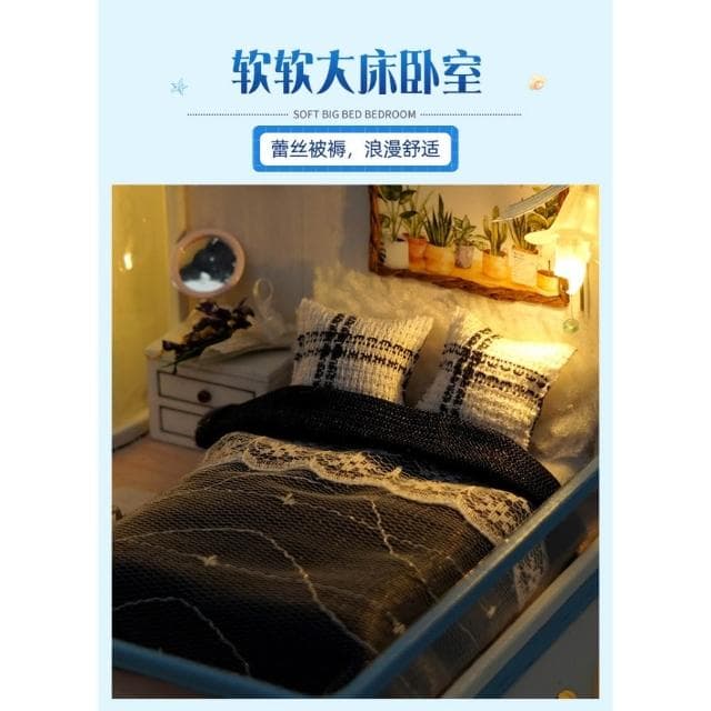 大旺小舖:DIY小屋微藍印記 袖珍屋娃娃屋材料包 生日結婚母親節情人節聖誕交換禮物 實體店面