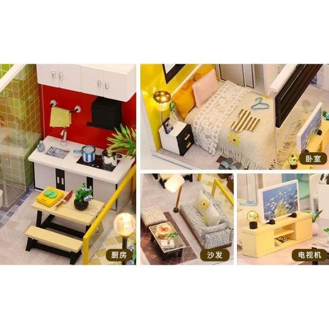 大旺小舖:DIY小屋袖珍屋娃娃屋材料包簡潔人生 生日結婚母親節情人節聖誕交換禮物