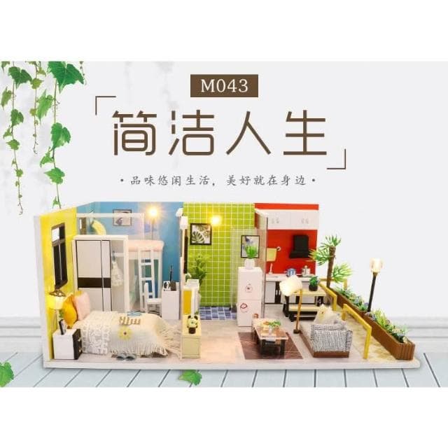 大旺小舖:DIY小屋袖珍屋娃娃屋材料包簡潔人生 生日結婚母親節情人節聖誕交換禮物