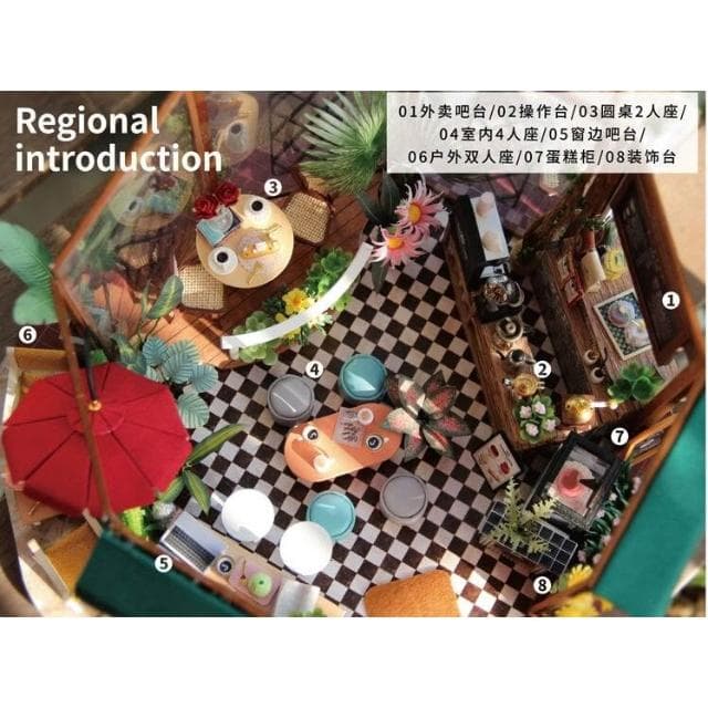 大旺小舖:DIY袖珍屋娃娃屋材料包小屋花間咖啡 生日結婚母親節情人節聖誕交換禮物 實體店面