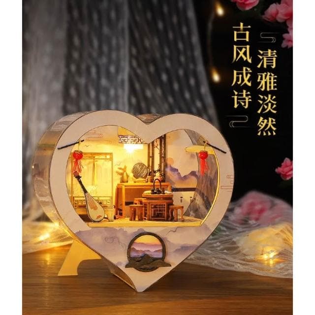 大旺小舖:DIY小屋清雅淡然 袖珍屋娃娃屋材料包 生日結婚母親節情人節聖誕交換禮物 實體店面