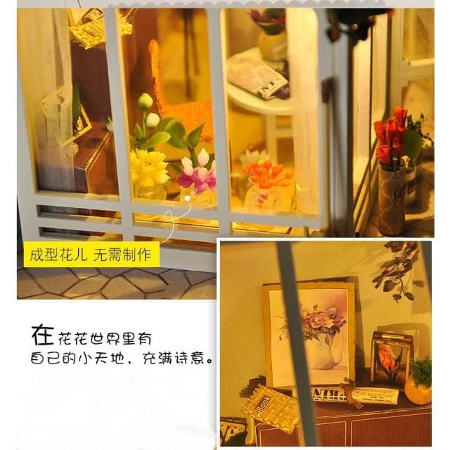大旺小舖: diy袖珍娃娃屋材料包小屋陽光漫漫 花店 生日結婚母親節情人節聖誕交換畢業禮物 台北車站實體店面