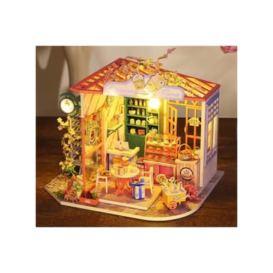 大旺小舖:DIY小屋茶語時光 袖珍屋娃娃屋材料包 生日結婚母親節情人節聖誕交換禮物 實體店面