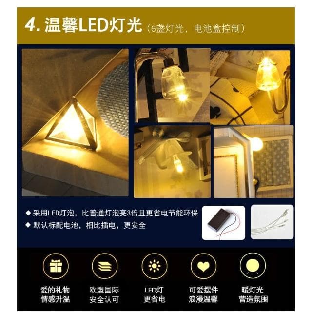 大旺小舖:台北現貨DIY小屋袖珍屋娃娃屋材料包時光淺影  生日結婚母親節情人節聖誕交換禮物