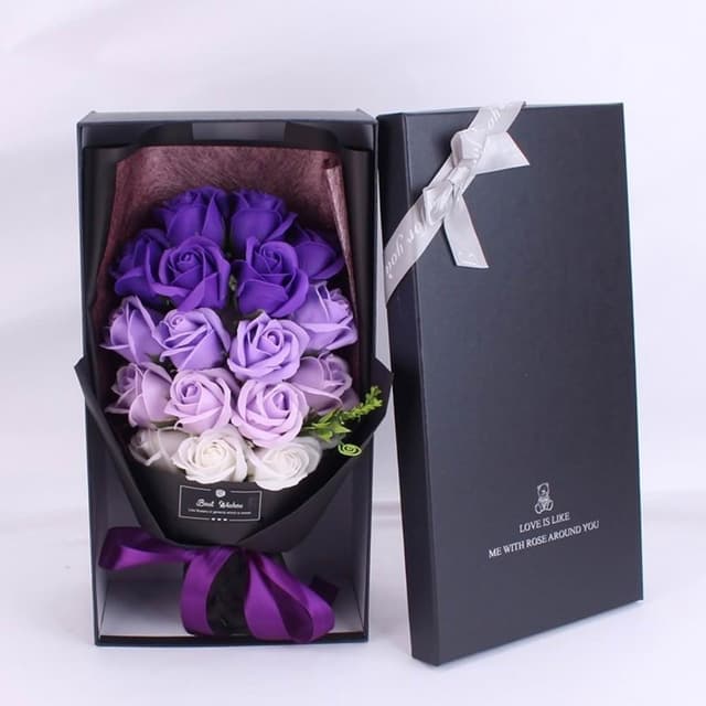 台灣現貨 香皂花 假花 仿真花 情人節花束 18朵花束 玫瑰花 情人節禮物 畢業禮物 教師節禮物 母親節禮物 情人節