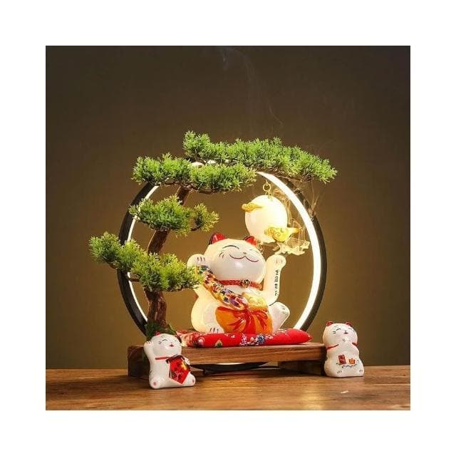 新品傢居搖手招財貓 倒流香 香爐 陶瓷 招財擺飾 風水擺件 客廳 玄關 公司 店鋪 開幕送禮