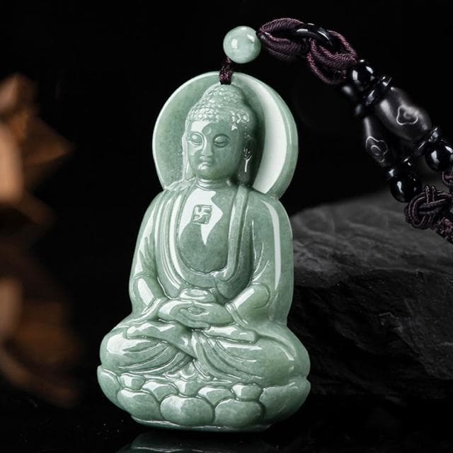 【LEEHER】翡翠項鍊/立體佛祖/阿彌陀佛/冰種玉石/吊墜/佛像/男女款/生日禮物/保平安/項鍊/佛牌項鍊/玉項鍊/避邪項鍊