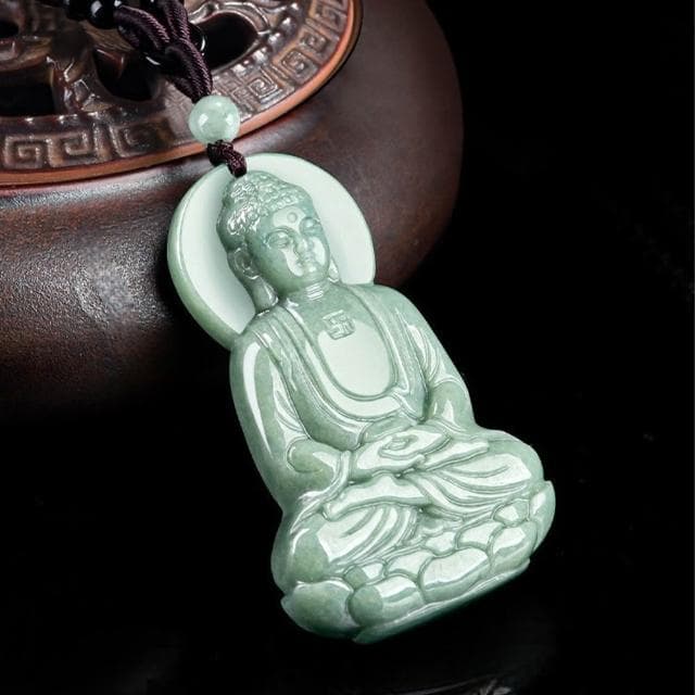 【LEEHER】翡翠項鍊/立體佛祖/阿彌陀佛/冰種玉石/吊墜/佛像/男女款/生日禮物/保平安/項鍊/佛牌項鍊/玉項鍊/避邪項鍊