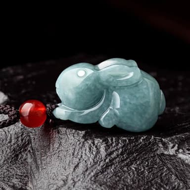 【EMMA SUE】開運項鍊 兔子項鍊 小飾品 項鍊 項鍊情侶 女生項鍊 女生禮物 玉石 玉佩 玉墜 吊墜 招財項鍊 玉兔項鍊 翡翠 