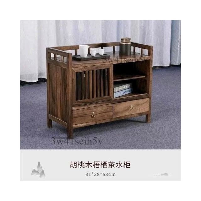 茶水柜 实木边几 茶边柜 家用置物架 原木整装烧水茶柜 多功能茶水柜  一体泡茶台 功夫茶台侧柜 茶具置物柜