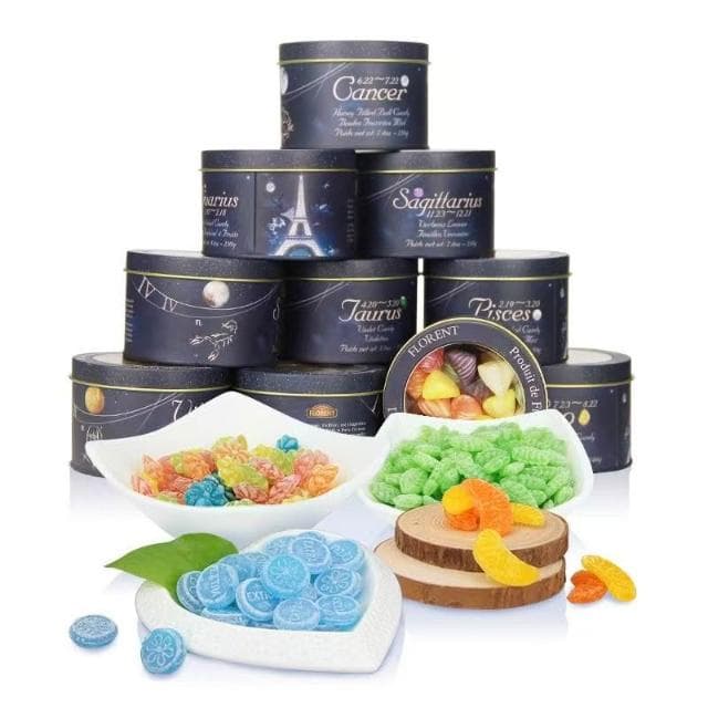天天美食店-法國進口費羅倫十二星座水果糖 硬糖果 錶白畢業禮創意送人生日禮物