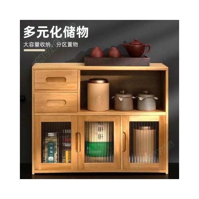 茶叶置物架 茶水柜子 茶台 小茶桌台面 家用实木功夫边几茶具边柜 茶盘 居家收納 桌上收納 多層置物架