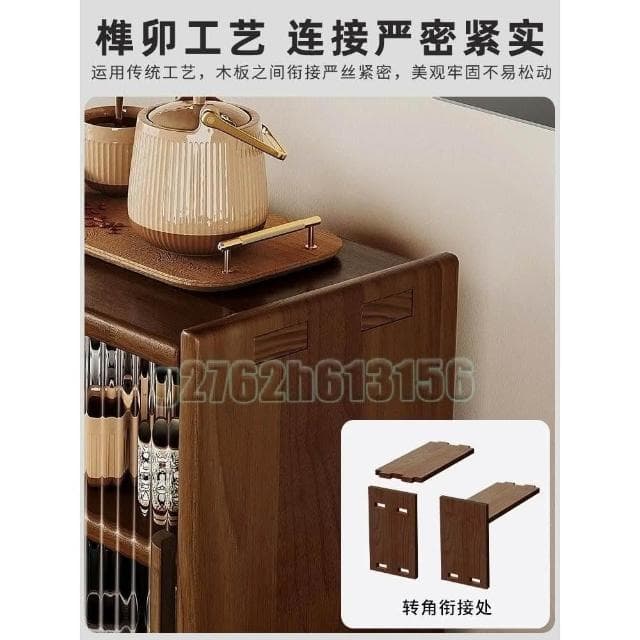實木防塵杯架 長虹玻璃櫥櫃 茶具收納櫃 桌面儲物櫃 多功能餐邊櫃 雙層置物架 桌上收納架 水杯架 廚房置物架