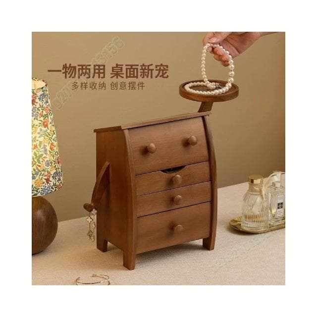 实木可爱首饰盒 高档新婚圣诞节礼物项链戒指手镯黄金珠宝盒 木盒收納儲物 錶盒 收納盒 收藏盒 實木盒 木盒子