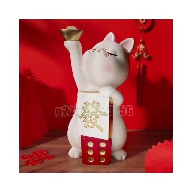 招財貓大型擺件 落地樹脂裝飾 創意迎賓擺件 新店吉祥物 開業禮物 喬遷禮品 新居裝飾 客廳擺件 收銀台吉祥物